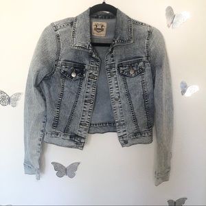 Acid Wash Papaya Jean Jacket